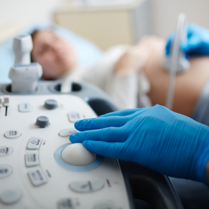 Photo of technician performing ultrasound test