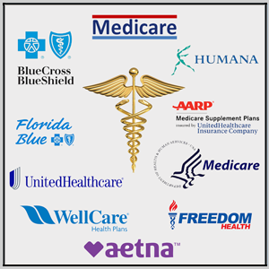 Logos of various medical Insurances that are accepted